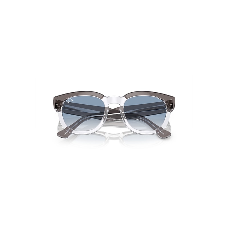 Ray-Ban Mega Hawkeye Sunglasses Grey On Transparent Frame Clear Lenses 53-21
