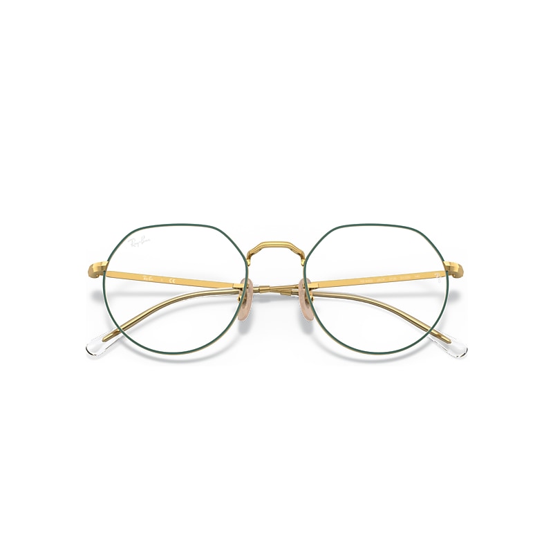 Ray-Ban Jack Optics Optical Gold Frame Clear Lenses Polarized 49-20