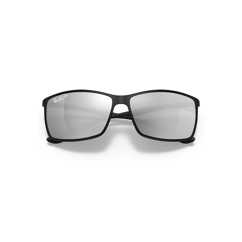 Ray-Ban Rb4179 Liteforce Sunglasses Black Frame Silver Lenses Polarized 62-13