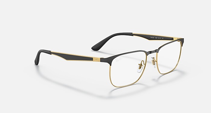 RB6363 OPTICS Polarized Eyeglasses with Black On Gold and DEMO