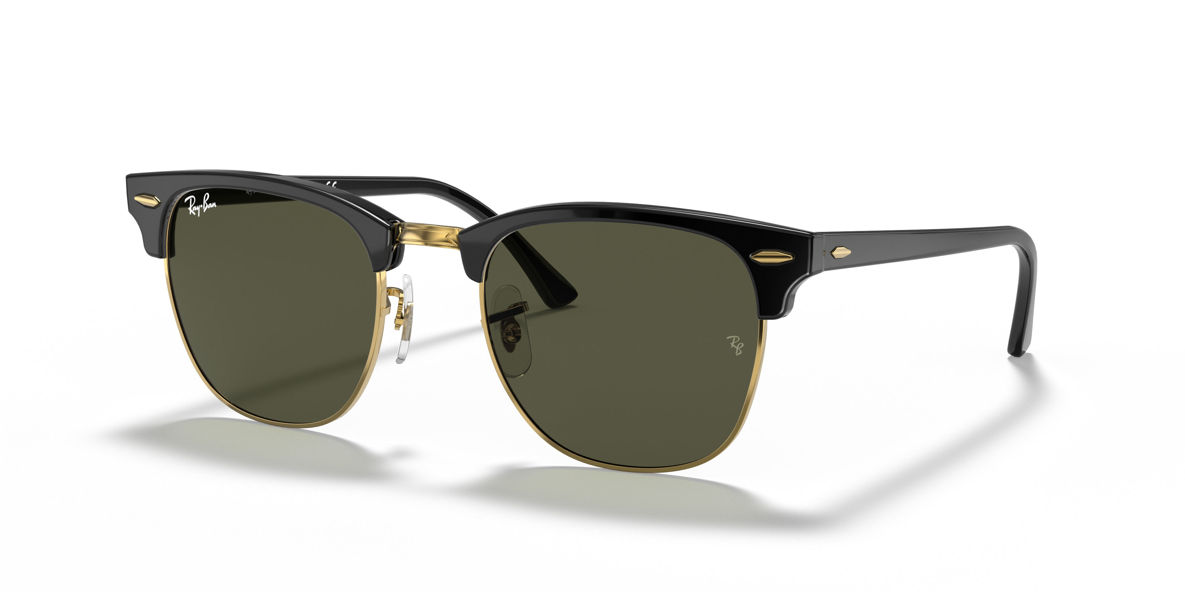 CLUBMASTER CLASSIC Sunglasses in Black On Gold and G-15 Green