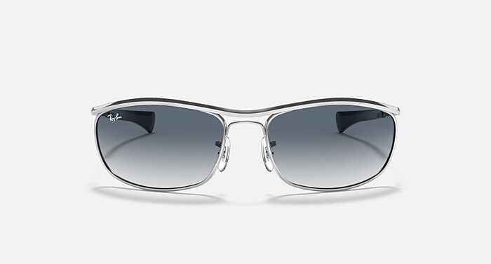 OLYMPIAN I DELUXE Sunglasses in Silver and Light Blue Gradient (62