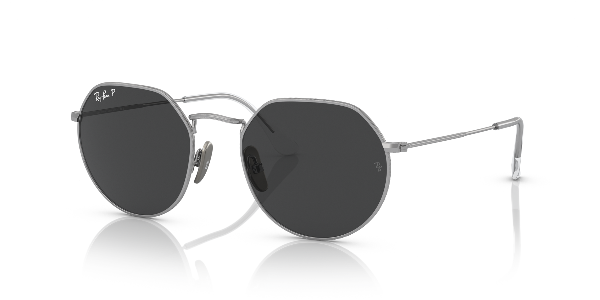 Ray-Ban RB8165 JACK サングラス チタニウム JACK TITANIUM Polarized Sunglasses in Silver and Black Polarized
