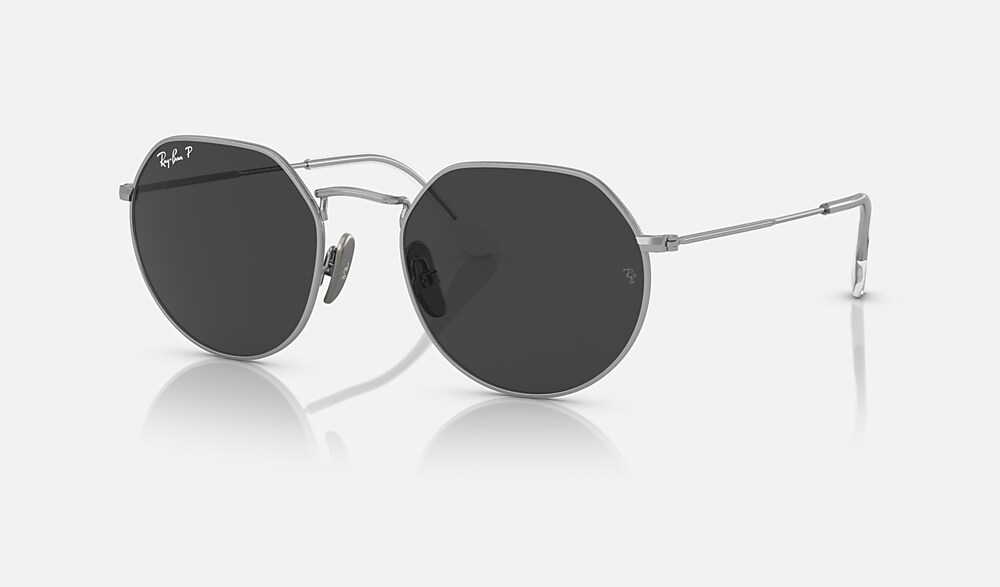 JACK TITANIUM Zonnebrillen in Zilver en Zwart gepolariseerd