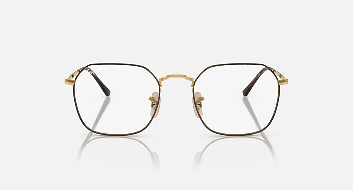 JIM OPTICS メガネ ゴールド上にハバナ と クリア (53-20) - RB3694V