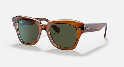 STATE STREET Sunglasses in Black and G-15 Green (49-20) - RB2186