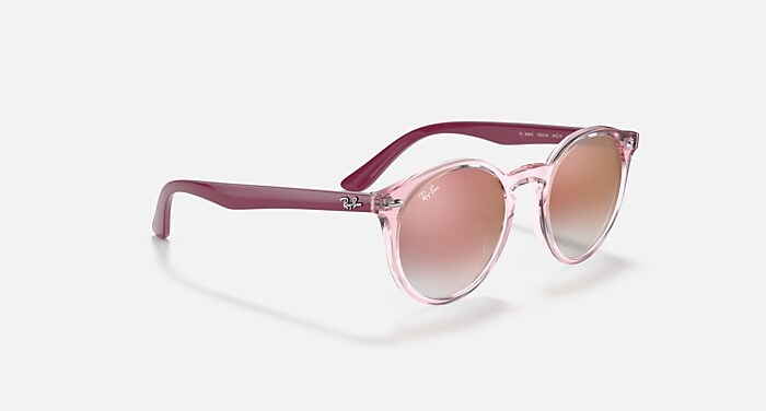 RB9064S KIDS Sunglasses in Transparent Pink and Clear Gradient Red
