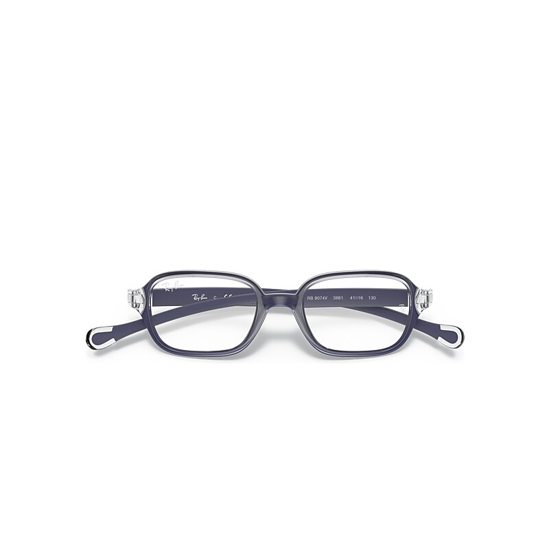 Ray-Ban Rb9074 Optics Kids Optical Transparent On Blue Frame Clear Lenses Polarized 37-16