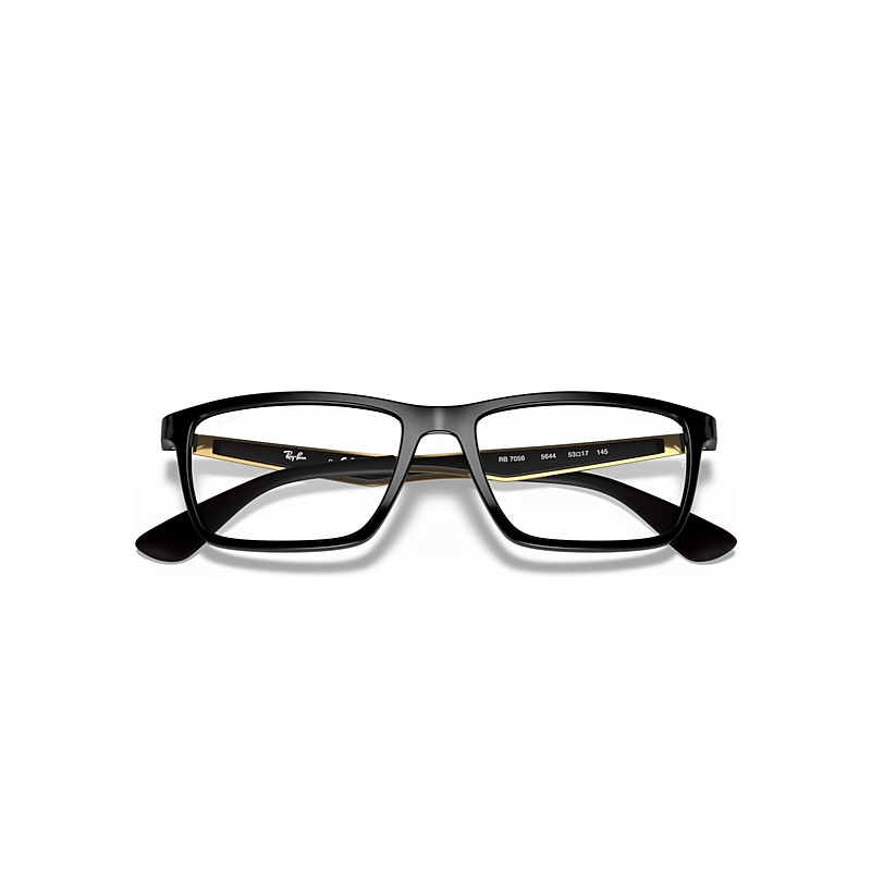 Ray-Ban Rb7056 Optics Optical Gold Frame Clear Lenses Polarized 53-17