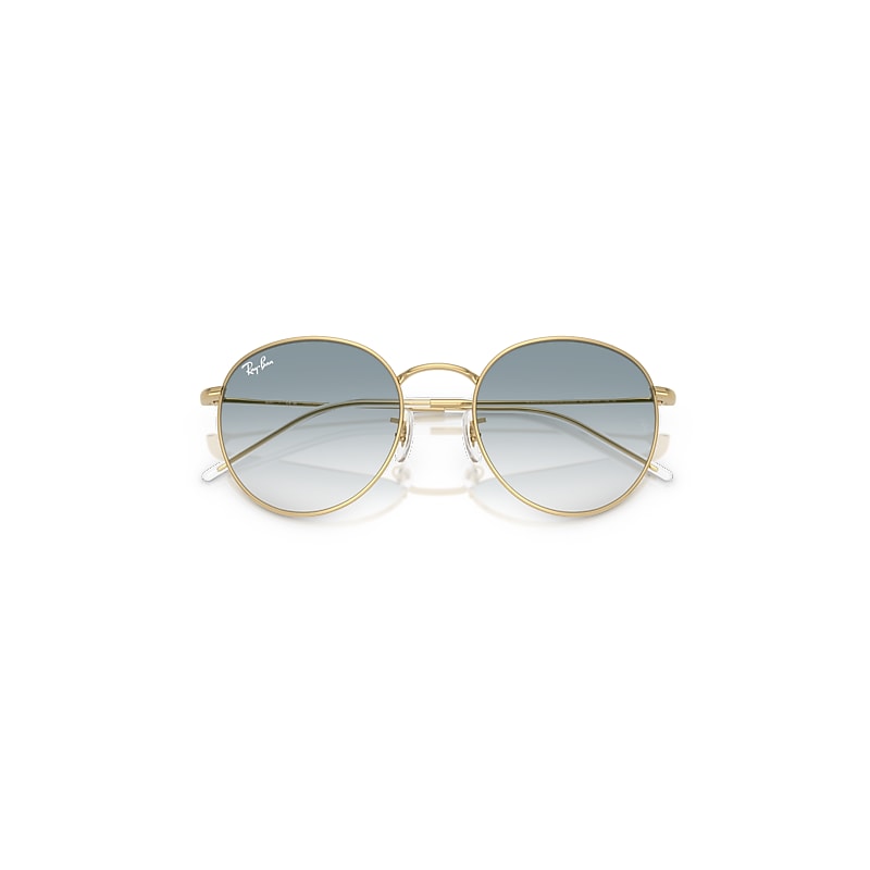 Ray-Ban Round Reverse Sunglasses Arista Gold Frame Blue Lenses 53-21