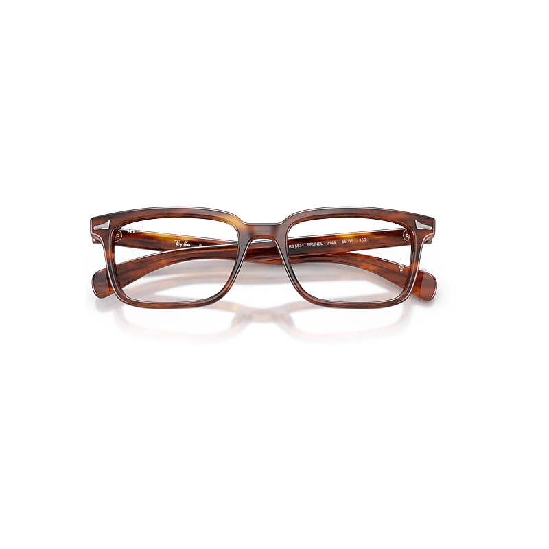 Ray-Ban Brunel Optics Optical Striped Havana Frame Transparent Lenses Polarized 53-19