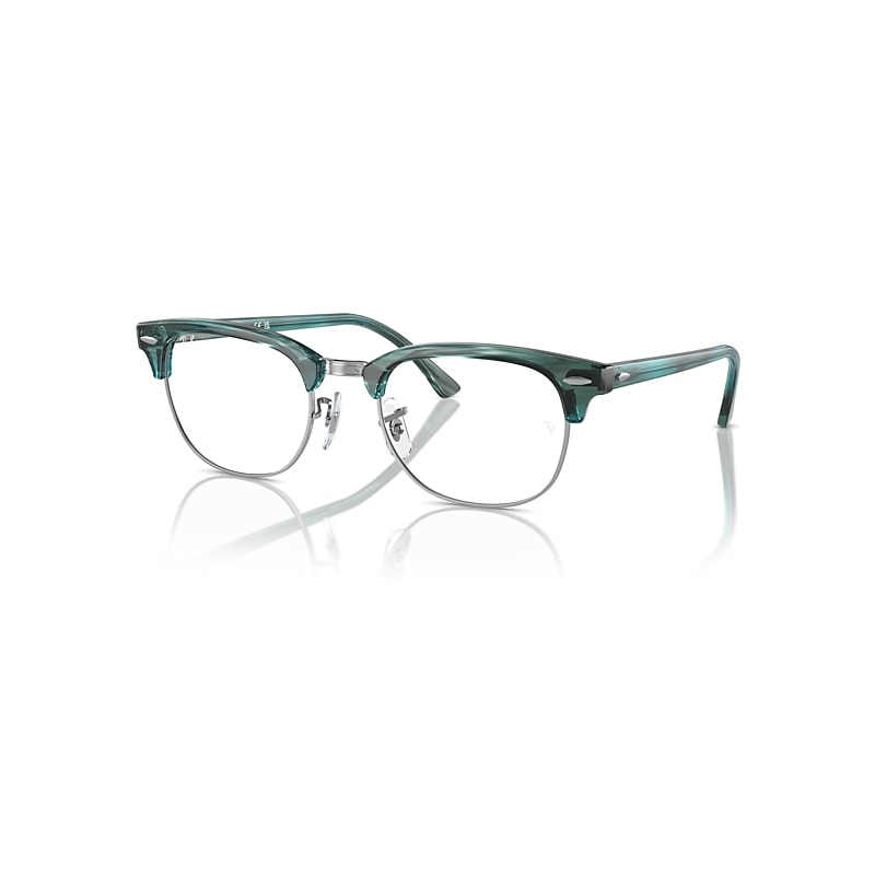 Ray-Ban Eyeglasses  Clubmaster Optics - Striped Green Frame Clear Lenses Polarized 51-21, RB5154