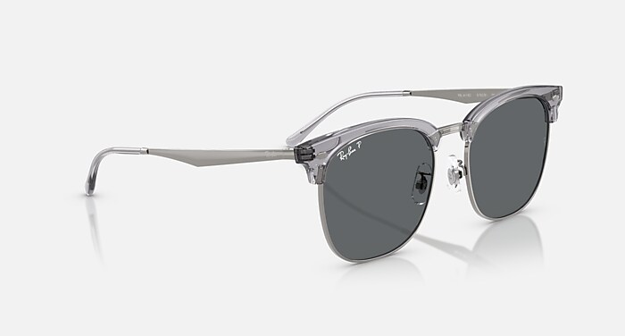Rb4418d Polarized Sunglasses in Transparent Grey On Gunmetal Frame