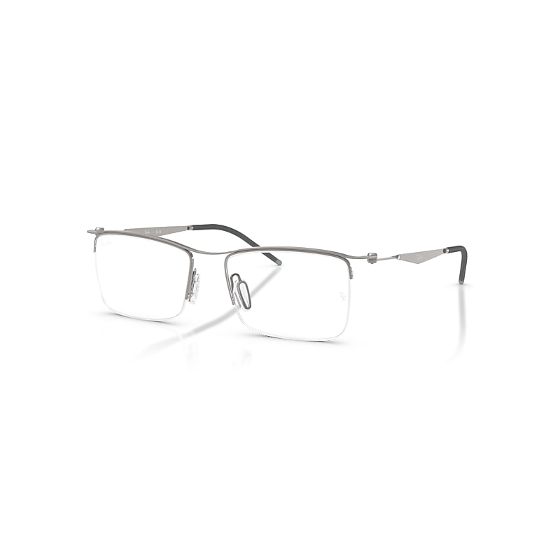 Ray-Ban Eyeglasses Unisex Rb7554 Optics - Gunmetal Frame Transparent Lenses Polarized 53-18