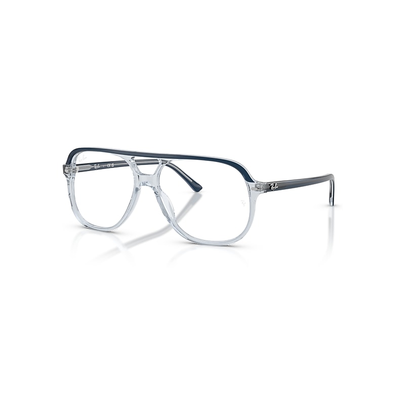 Ray-Ban Eyeglasses Unisex Bill Optics - Blue Transparent Frame Clear Lenses Polarized 56-14