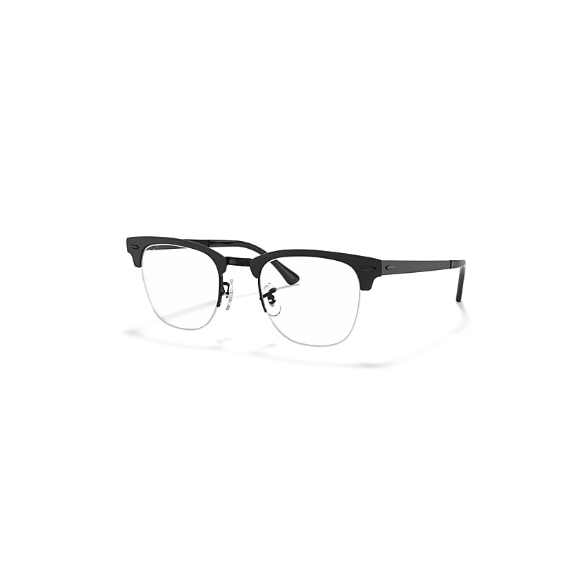 Ray-Ban Eyeglasses  Clubmaster Metal Optics - Black Frame Clear Lenses 50-22, RB3716VM