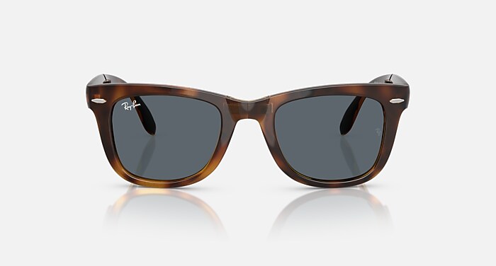 WAYFARER FOLDING CLASSIC Sunglasses in Havana and Blue - RB4105