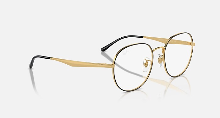 RB6517D OPTICS Eyeglasses with Black On Gold and Clear (55-19