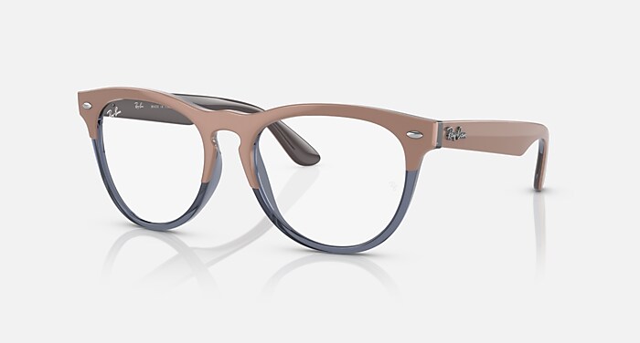 IRIS OPTICS Eyeglasses with Beige On Transparent Dark Blue Frame