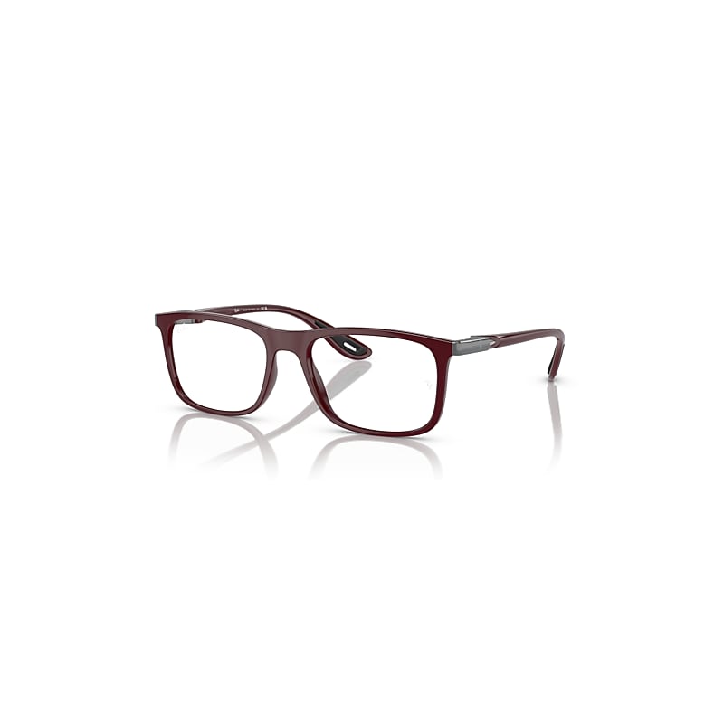 Ray-Ban Eyeglasses Men's Rb7222m Optics Scuderia Ferrari Collection - Dark Red Frame Clear Lenses Polarized 54-18, RX7222M