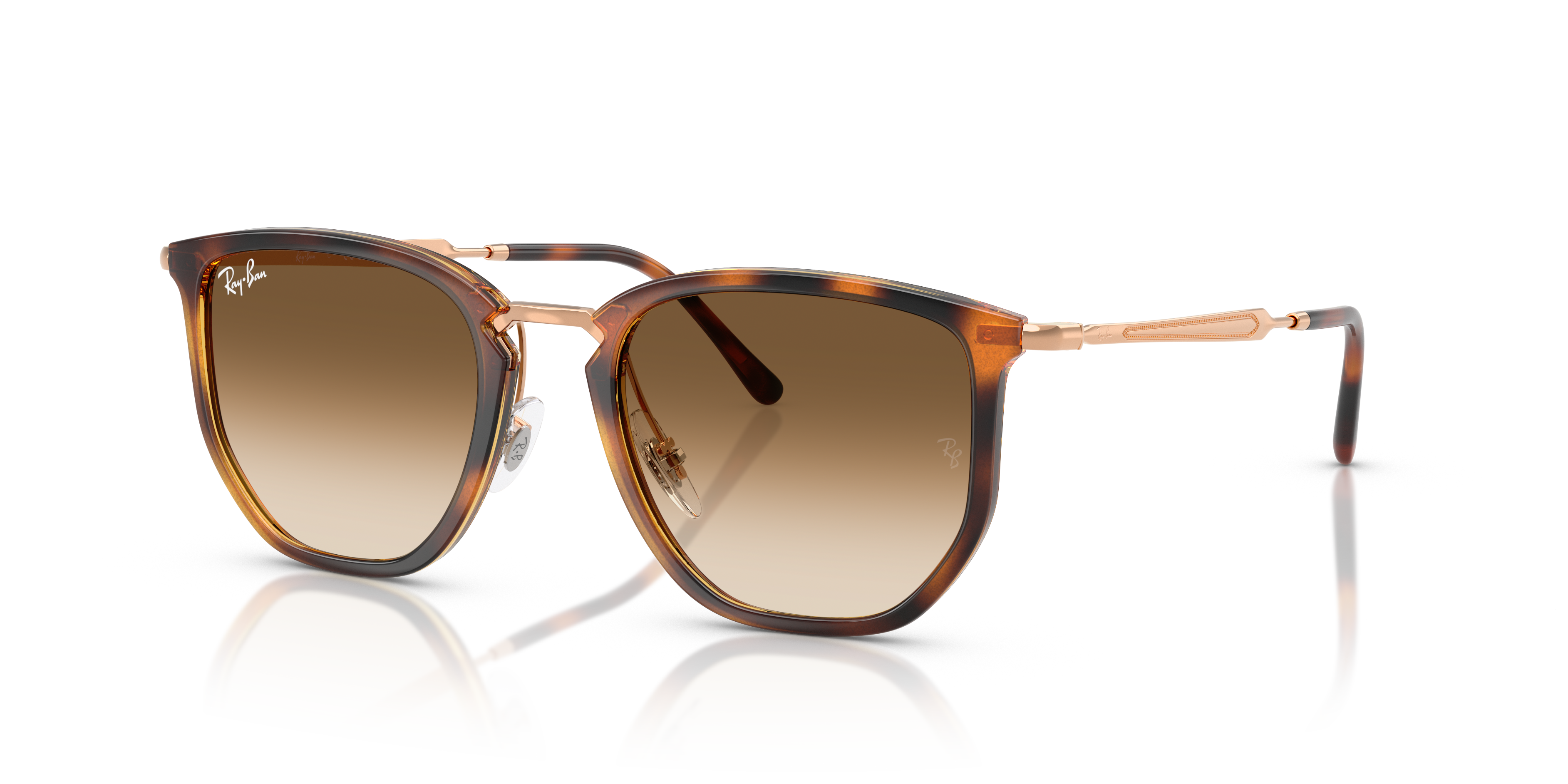 RB4451 Sunglasses in Transparent Orange and Clear Gradient Brown