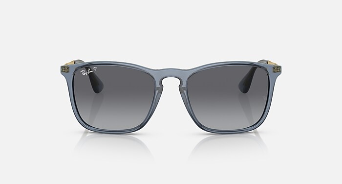 CHRIS Polarized Sunglasses in Transparent Blue and Grey Polarized