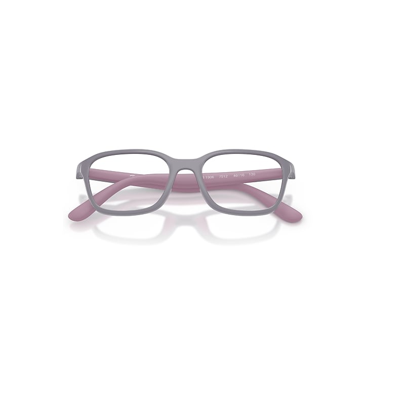 Ray-Ban Rb1906 Opitcs Kids Bio-based Optical Purple & Rubber Pink Frame Clear Lenses Polarized 46-16