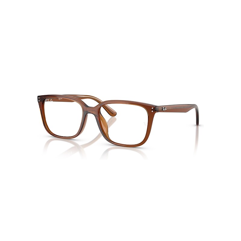 Ray - Ban Unisex Transparent Ray - Ban Rx7248d 8409 Optical Frames Acetate Brown Squared Normal - Image 4