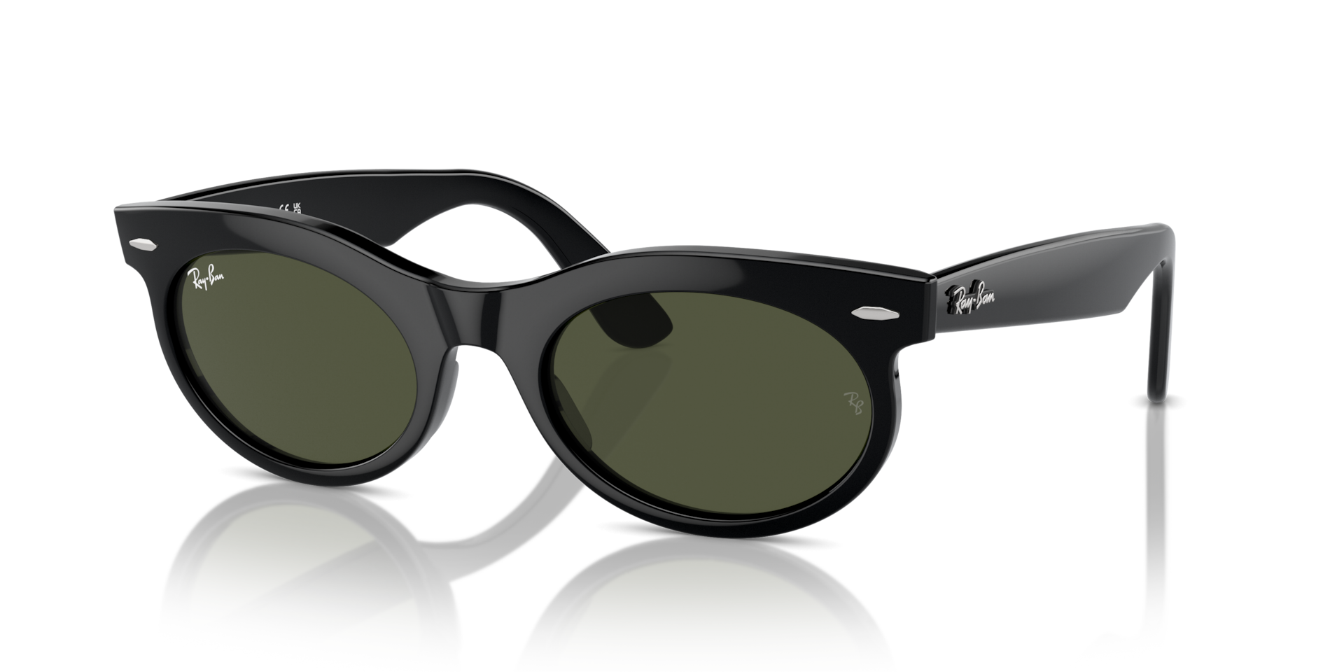 Ray-Ban Wayfarer Oval Lunettes De Soleil - Monture Noir Verres Vert 53-22 130 €