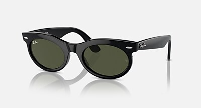 WAYFARER OVAL Polarized Sunglasses in Striped Havana and Dark Blue
