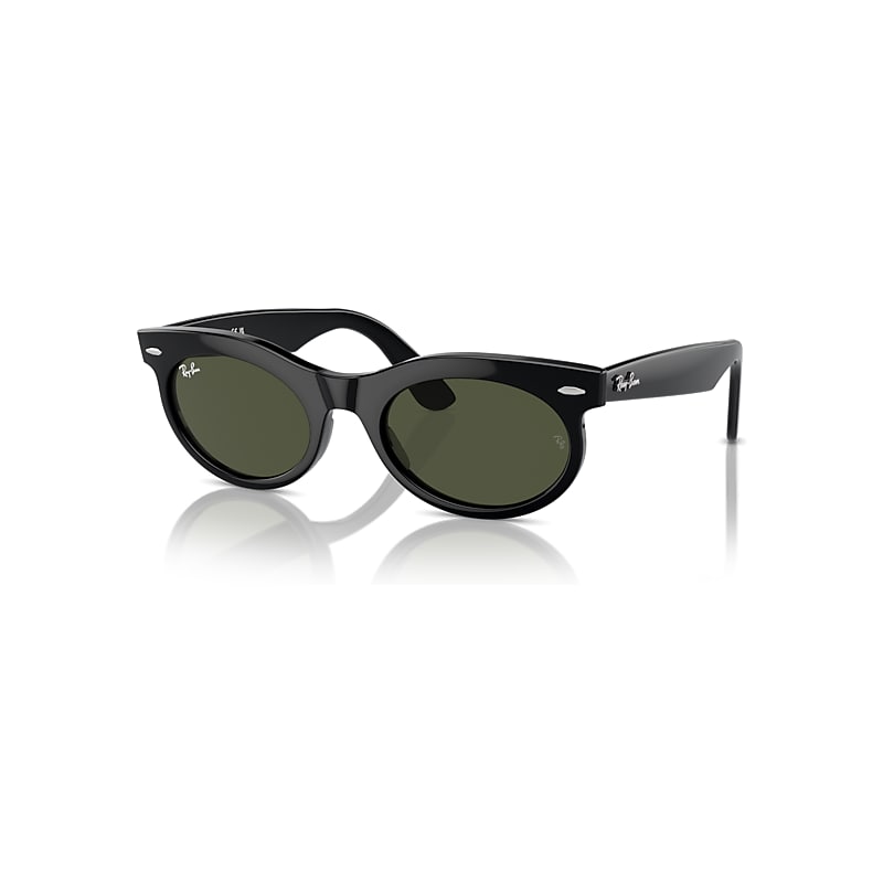 Ray-Ban Sunglasses  Wayfarer Oval - Black Frame Green Lenses 50-22, RB2242