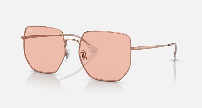 Ray-Ban レイバン サングラス RB3764D 多角形 ゴールド ピンク系 RB3764D Sunglasses in Rose Gold and Dark Pink (59-18) - RB3764D