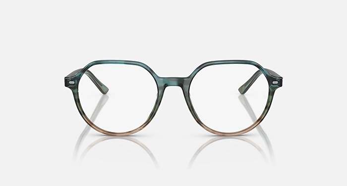 THALIA OPTICS メガネ ストライプブルー & グリーン と クリア (49-18
