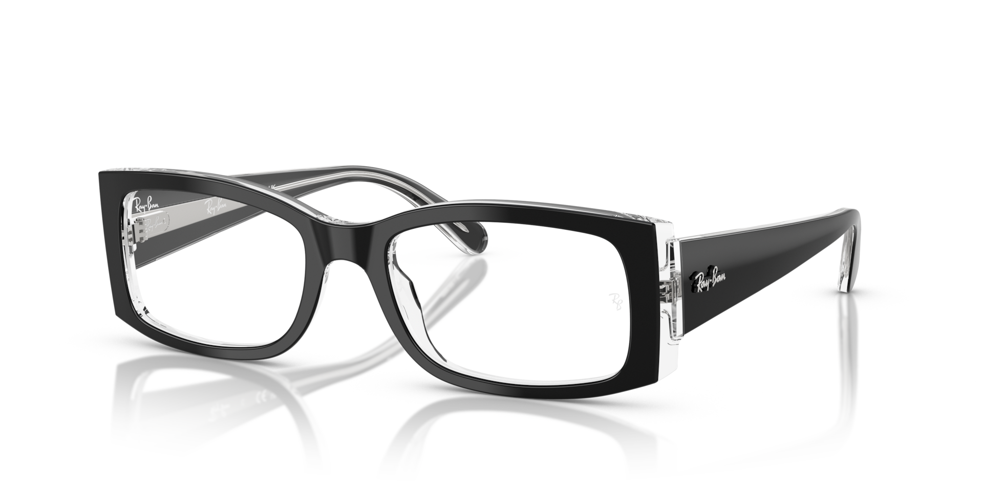 MIRIAM OPTICS Eyeglasses with Black On Transparent and Clear (54