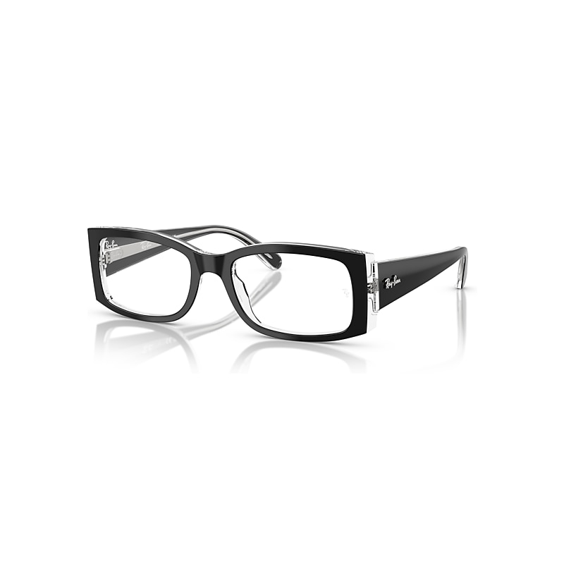 Ray-Ban Eyeglasses Women's Miriam Optics - Black On Transparent Frame Clear Lenses Polarized 52-19, RB5434