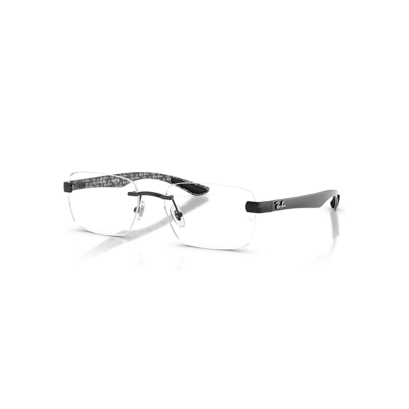 Ray-Ban Eyeglasses Unisex Rb8423 Optics - Black Frame Clear Lenses Polarized 54-18