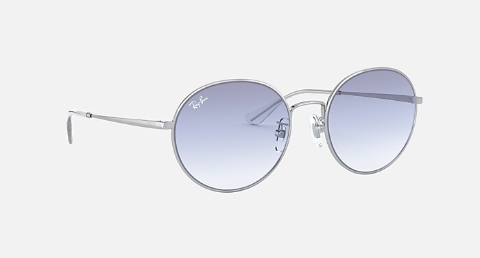 RB3612D Sunglasses in Silver and Clear Gradient Light Blue
