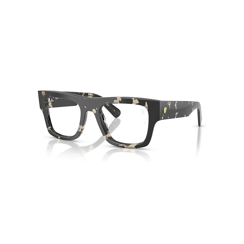 Ray-Ban Eyeglasses Unisex Rb5517m Optics Scuderia Ferrari Collection - Grey Havana Frame Clear Lenses Polarized 51-21