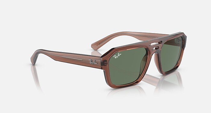 CORRIGAN BIO-BASED Sunglasses in Transparent Brown and Dark Green