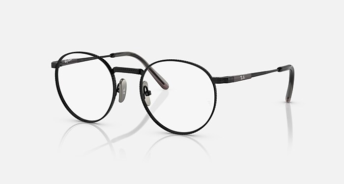 ROUND II TITANIUM OPTICS Polarized Eyeglasses with Black and Clear