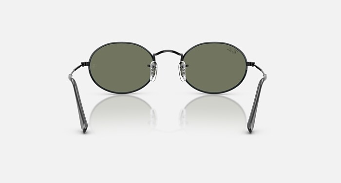 OVAL FLAT LENSES サングラス ブラック と ブルー (51-21) - RB3547N