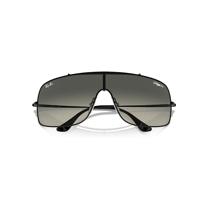 Ray-Ban Wings III RB3897 Gradient Glass Sunglasses - Polished Black/Gray Gradient