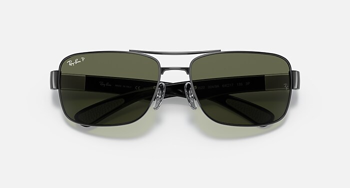 RB3522 Sunglasses in Gunmetal and G-15 Green Polarized - RB3522