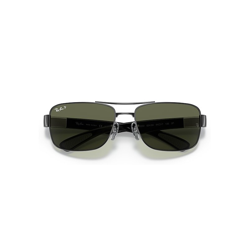 RB3522 Polarized Sunglasses in Gunmetal and G-15 Green Polarized