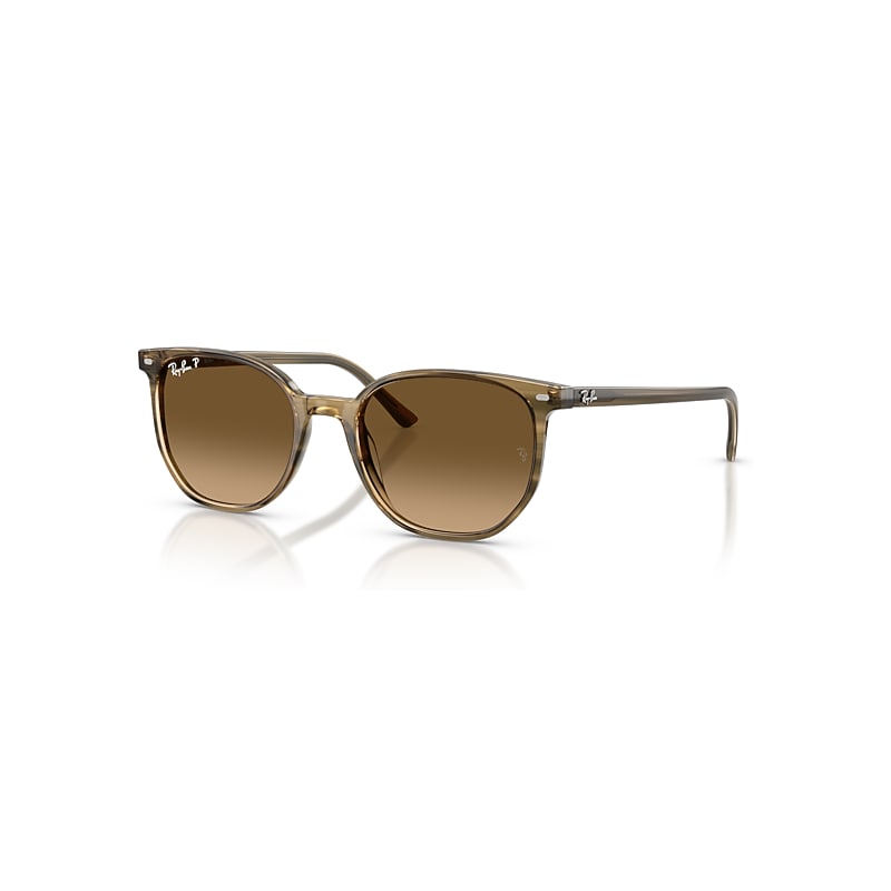 Ray-Ban Unisex Sunglass Elliot - Frame color: Striped Green, Lens color: Polarized Brown Gradient - Image 4
