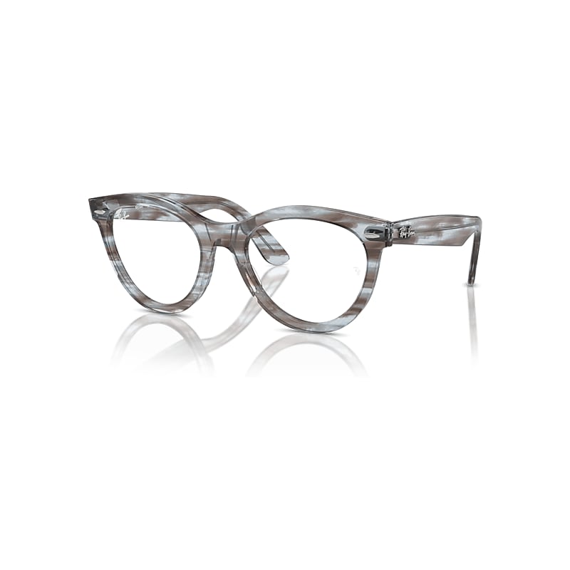 Ray-Ban Eyeglasses  Wayfarer Way Optics - Striped Transparent Blue Frame Clear Lenses Polarized 54-21, RX2241V