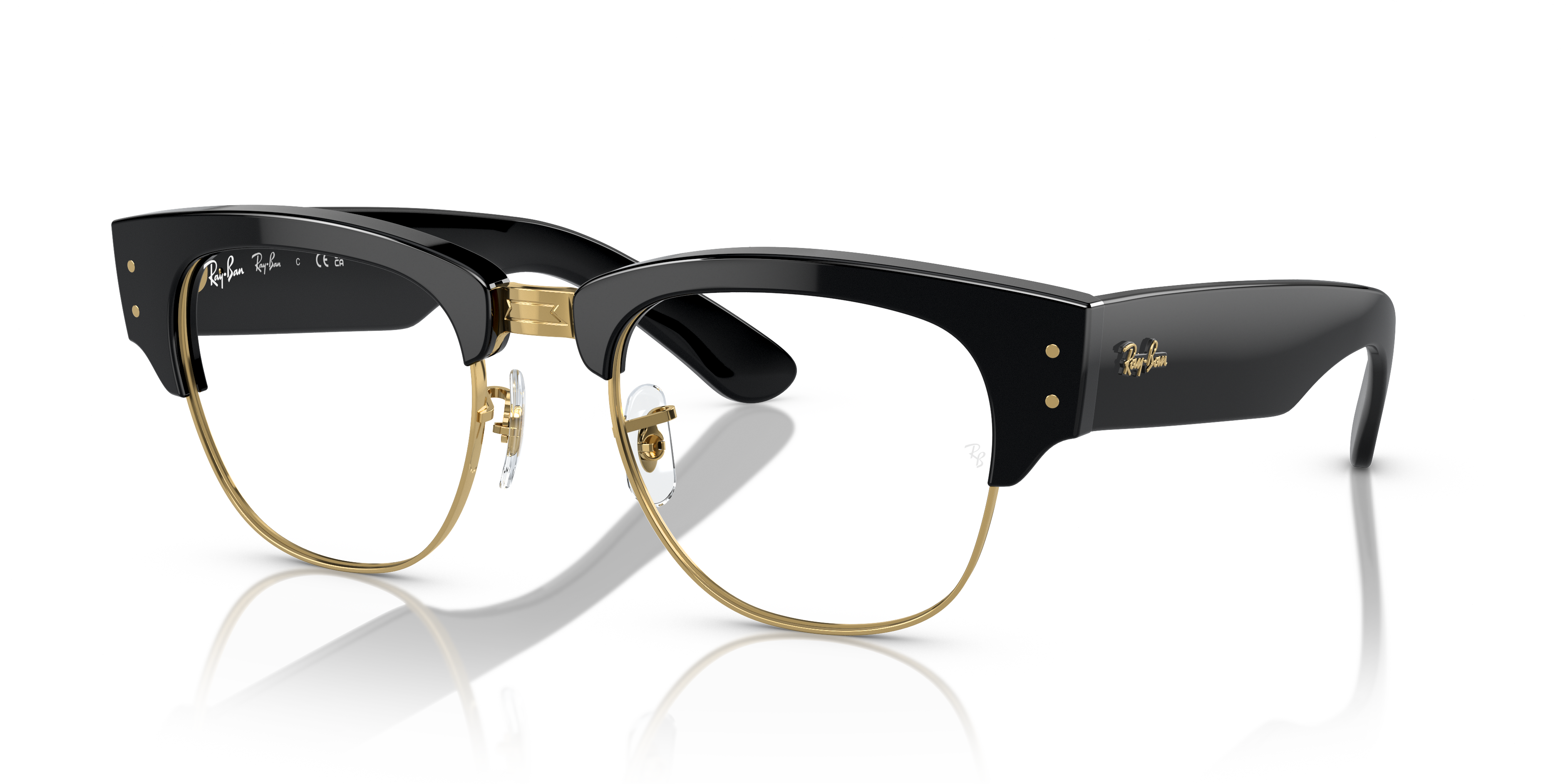 MEGA CLUBMASTER OPTICS Eyeglasses with Black On Gold Frame