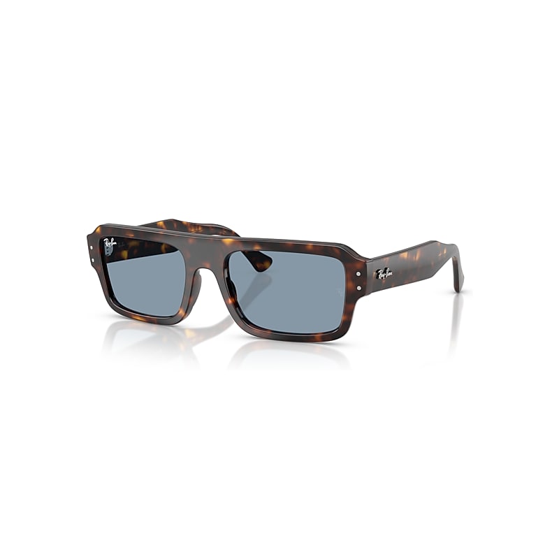 Ray-Ban Sunglasses  Flacko Bio-Based - Havana Frame Blue Lenses 53-20, RB4454