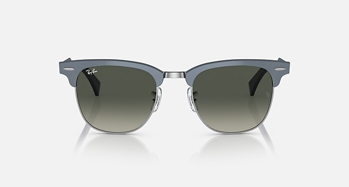 【希少】Ray-Ban CLUBMASTER ALUMINUM ケース付き CLUBMASTER ALUMINUM サングラス ブルーオンシルバー と グレー (51-21