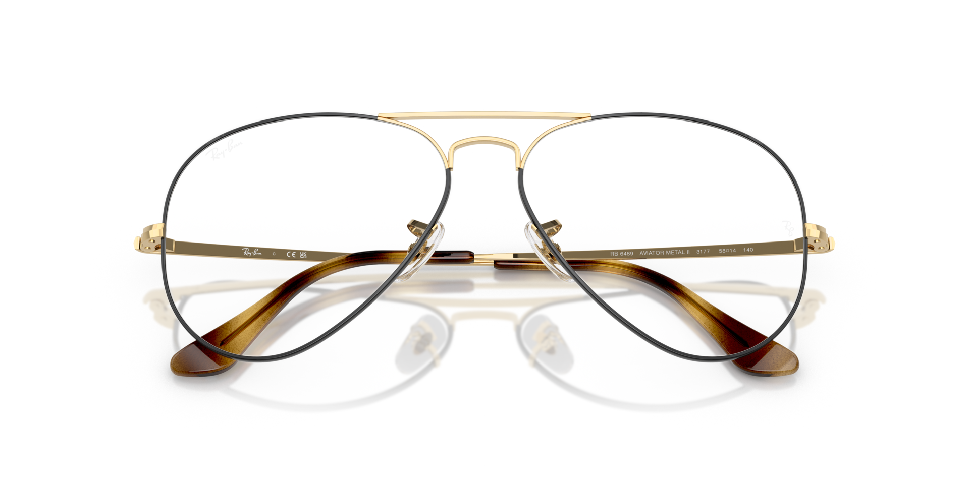 Ray-Ban Aviator Optics Eyeglasses Arista Frame Clear Lenses Polarized 58-14 147$